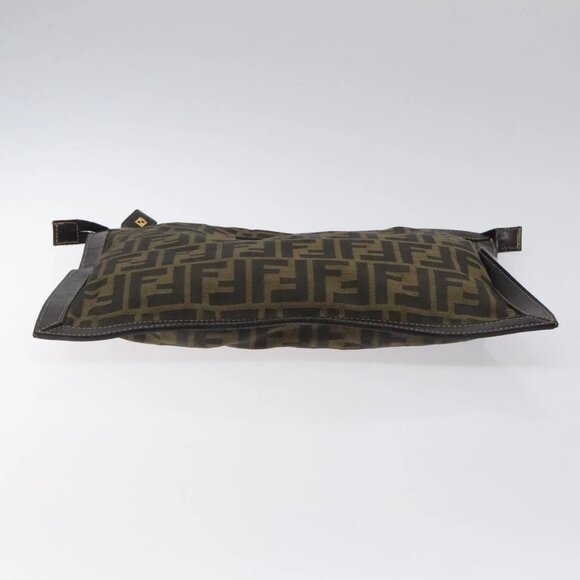FENDI Zucca Canvas Clutch Bag Brown Black gold - Picture 6 of 15